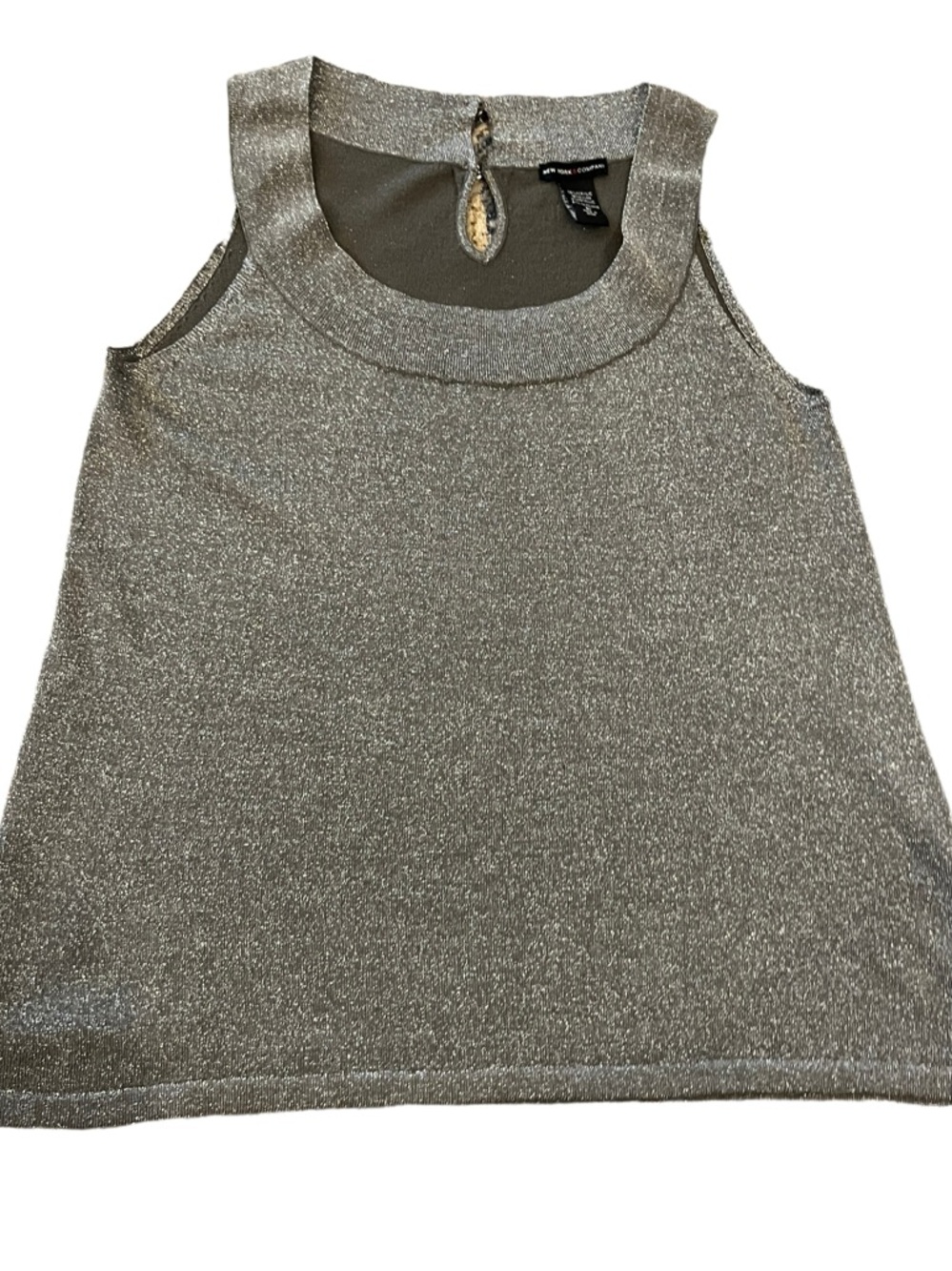 New York & Company Metallic Silver Sleeveless Camisole